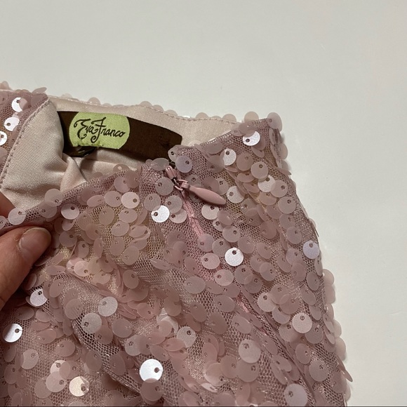 Eva Franco Asymmetric Off The Shoulder Sequin Nightclub Blouse Zipper Closure 4 - Picture 5 of 8